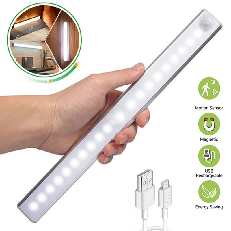 Motion Sensor Light Wireless LED Night Light Type C Rechargeable Light Cabinet Wardrobe Lamp Staircase Backlight For Kitchen LED Eagle Beacon