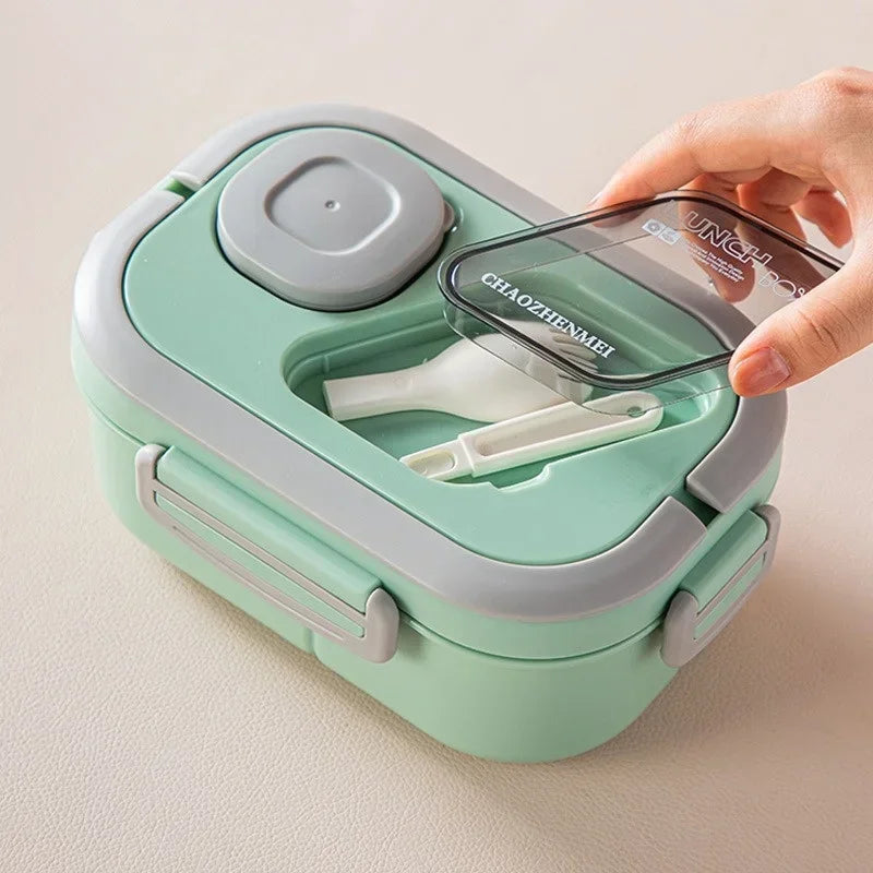 1200ML Portable Lunch Box Reusable Double Layer Compartment Bento Box Carrying Handle Outdoor Camping Meal Snack Food Containers Eagle Aerie