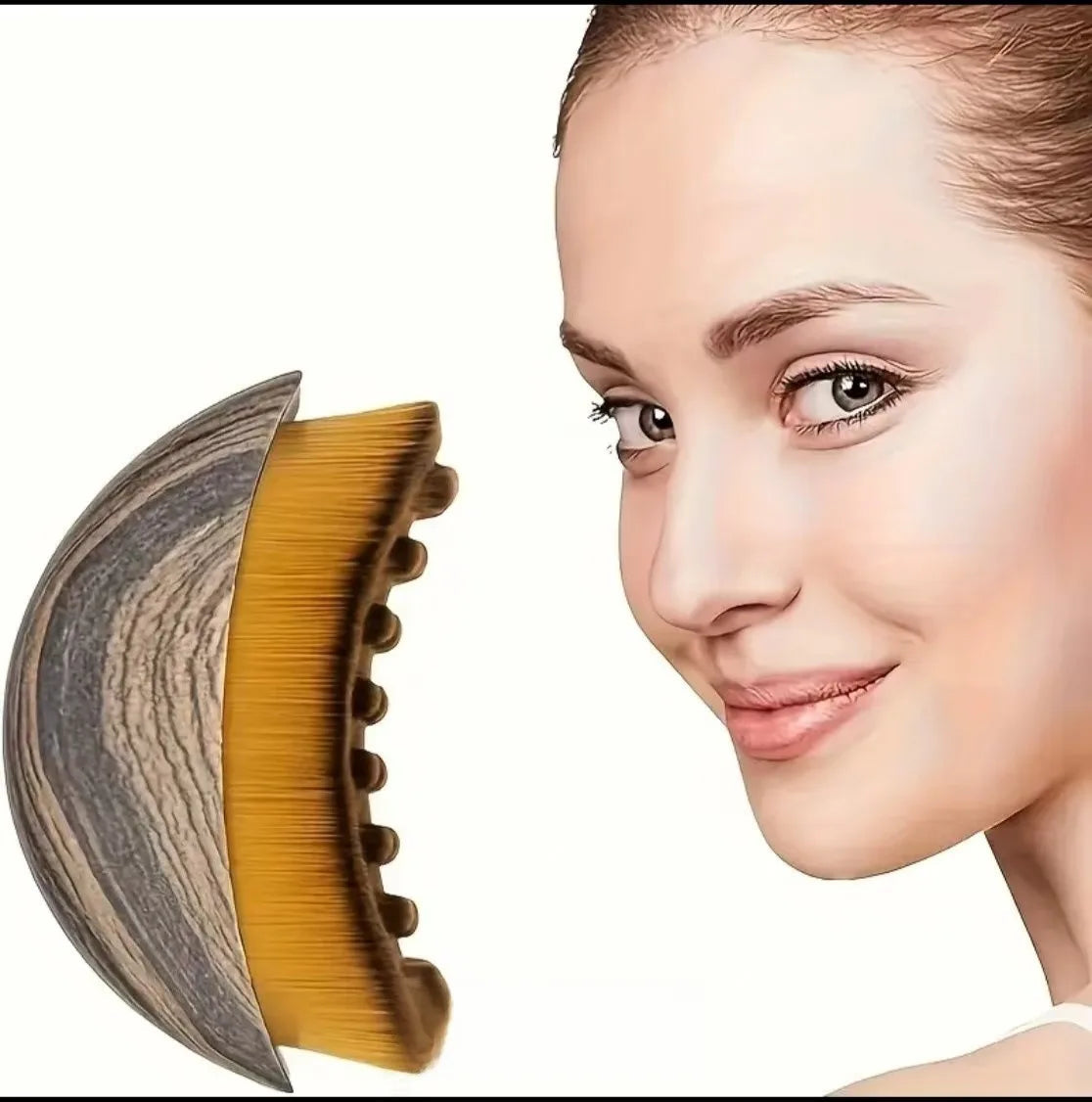 Portable Dry Facial Brush Soft Bristles Contoured Lymphatic Massage Tool Face Sculpting Device Home Spa Gentle Exfoliation Brush Eagle Beacon