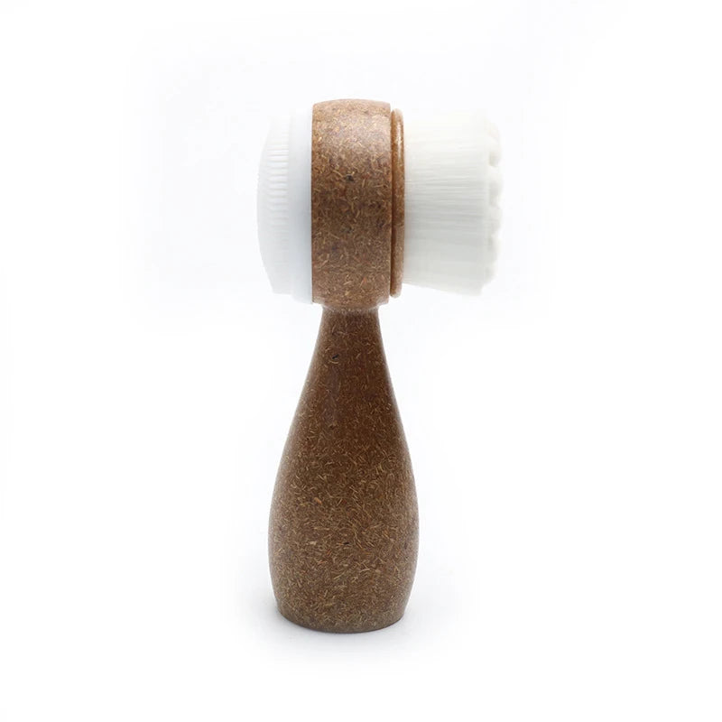 Facial Brush Double Sided Facial Cleanser Blackhead Removing Pore Cleaner Exfoliating Facial BrushCoconut Shred Handle Eagle Beacon