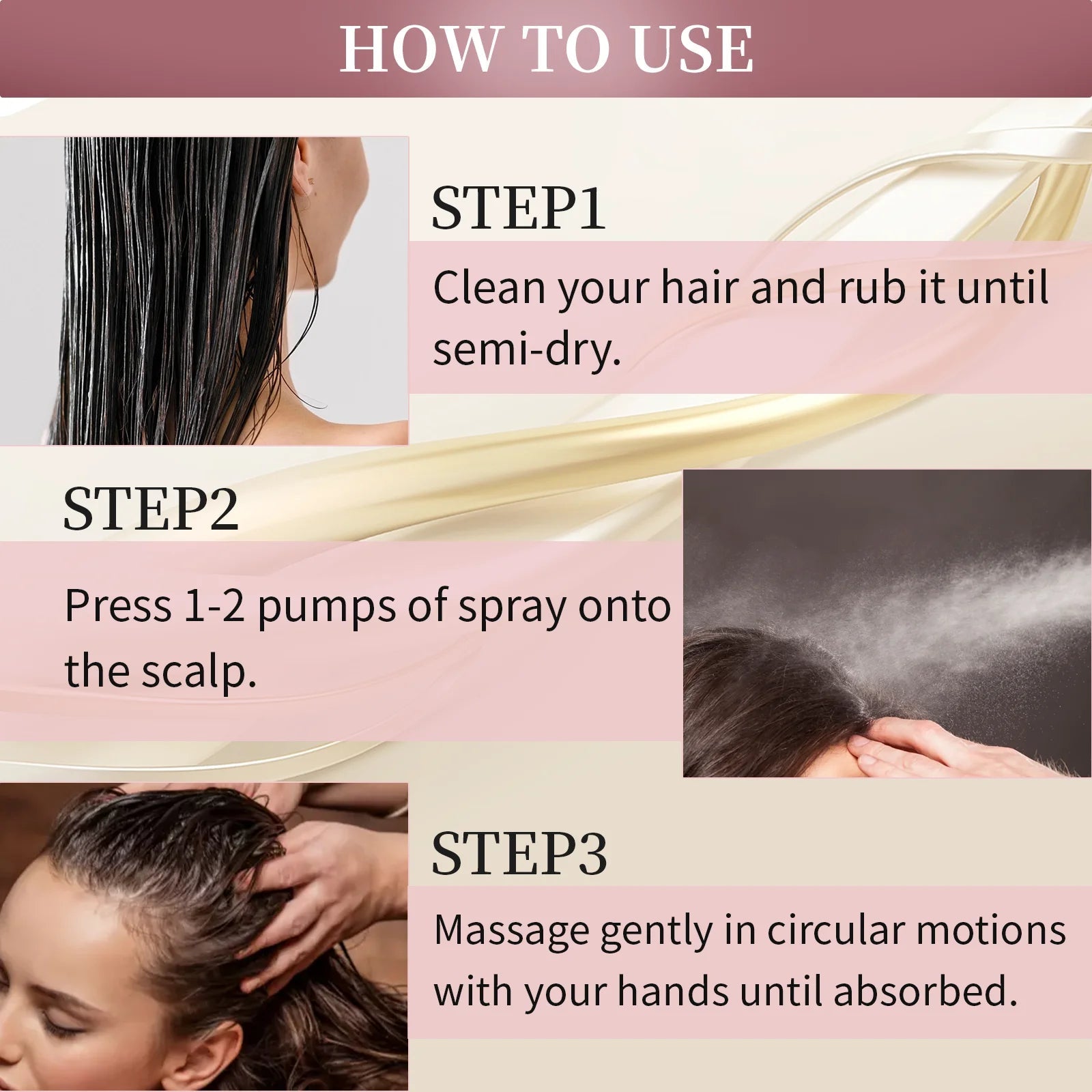 Hair Helper Spray, Rice Water Spray,Hair Strengthens Thickening,Natural Spray Stimulates Growth Soothes Scalp for Thinning Hair Eagle Beacon