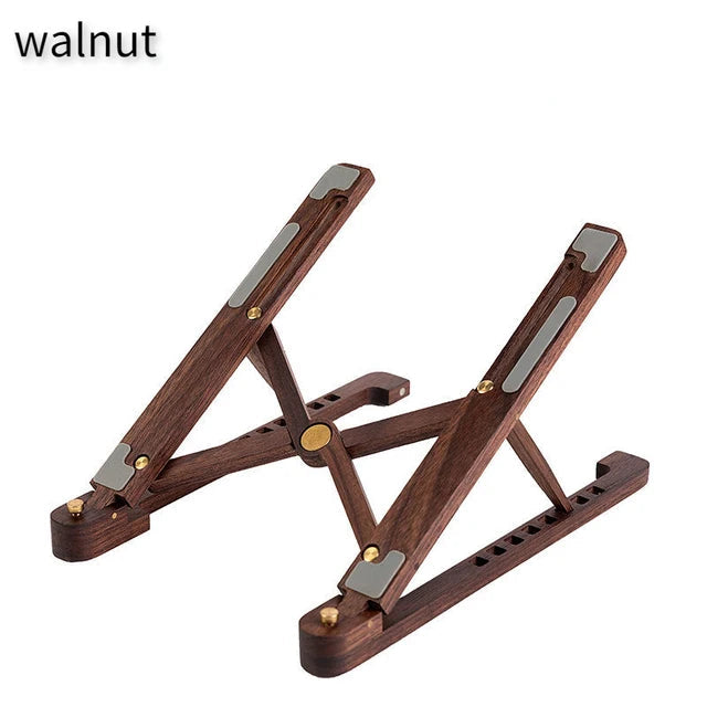 Wood Laptop Stand Foldable 8 Levels Height Adjustable Portable Notebook Holder Computer Support for MacBook Air Pro 11-17'' Eagle Beacon