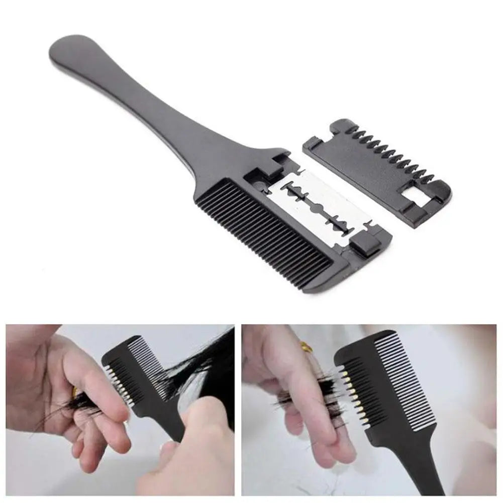 Haircut Brush With Razor Blades Haircut Comb Shaving Hair Trimmer Cutting Thinning Tools Barbershop Hairs Salon Styling Tools Eagle Beacon