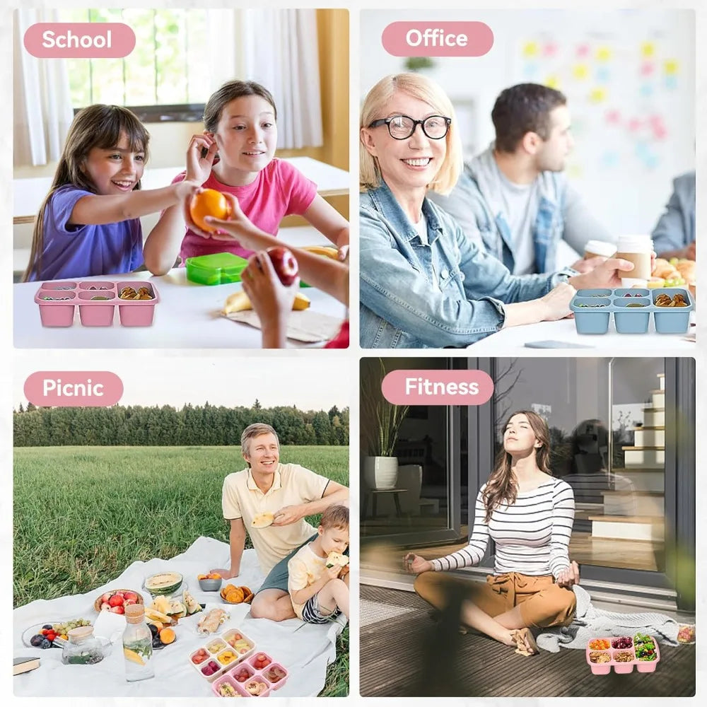 Bento Lunch Box with Reusable 5 Compartment Bento Box Microwave Compatible for Bento Snack Containers for Travel and Work Eagle Aerie