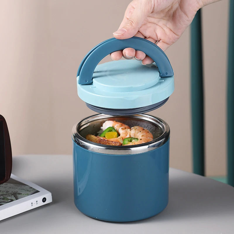 Lunch Box Student Food Container Stainless Steel Insulated Lunch Box Rice Bucket Round Large Capacity Breakfast Cup Eagle Aerie
