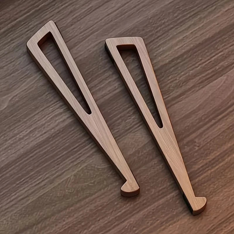 Portable Foldable Wooden Laptop Stand - Ergonomic 12° Adjustable Angle,  Compact Bamboo Desktop Riser for Tablets and Notebooks Eagle Beacon