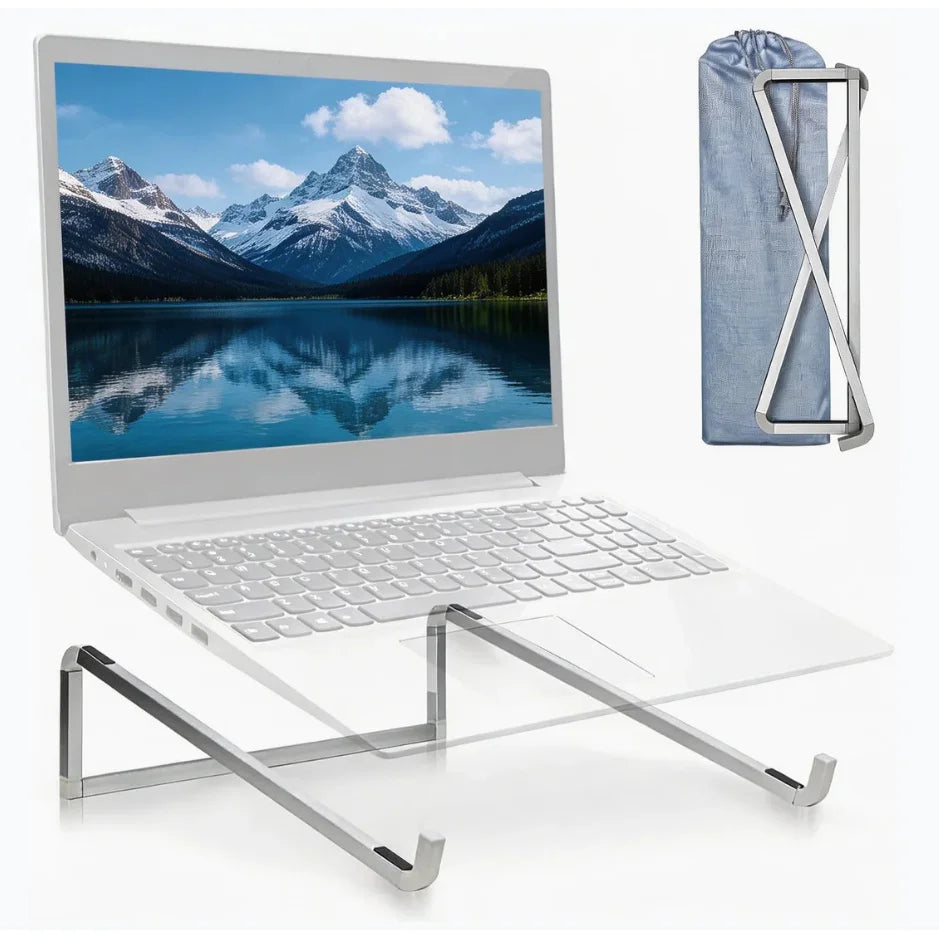 A Foldable Laptop Stand Suitable for Desktops, A Universal Laptop Ventilation Stand in Silvery Eagle Beacon