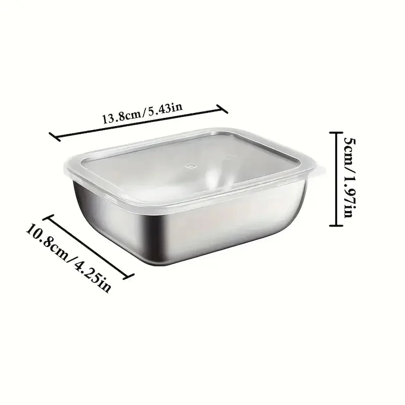 5pcs Stainless Steel Food Storage Stackable Meal Prep Boxes for Kitchen Fridge Lunch Ideal for Meal Prep Travel Kitchen Storage Eagle Aerie