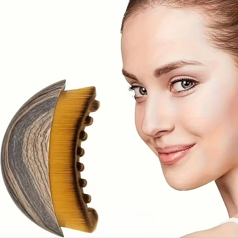 Portable Dry Facial Brush Soft Bristles Contoured Lymphatic Massage Tool Face Sculpting Device Home Spa Gentle Exfoliation Brush Eagle Beacon