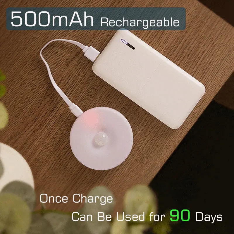 Motion Sensor Light USB Rechargeable Night Light LED Lamp for Kitchen Bedroom Stairs Hallway Cabinet Closet Wardrobe Nightlight Eagle Beacon