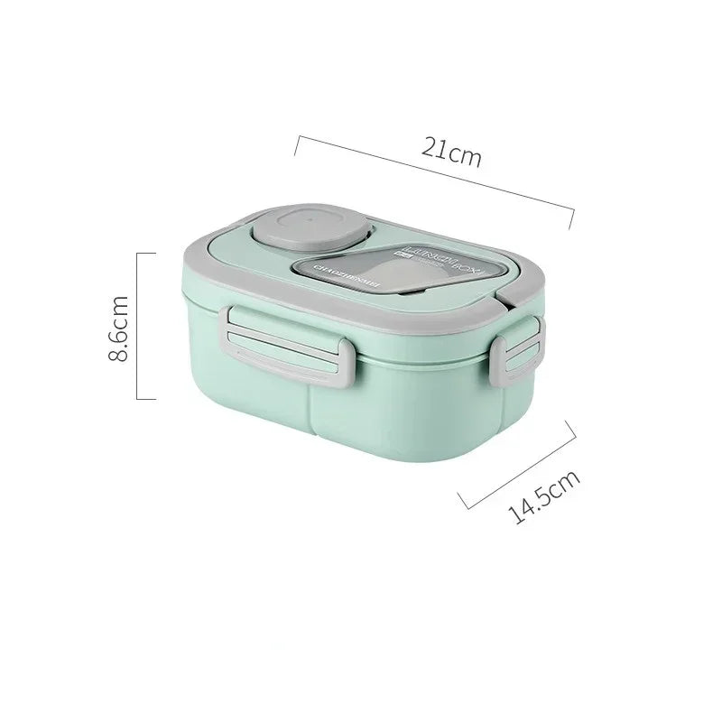 1200ML Portable Lunch Box Reusable Double Layer Compartment Bento Box Carrying Handle Outdoor Camping Meal Snack Food Containers Eagle Aerie