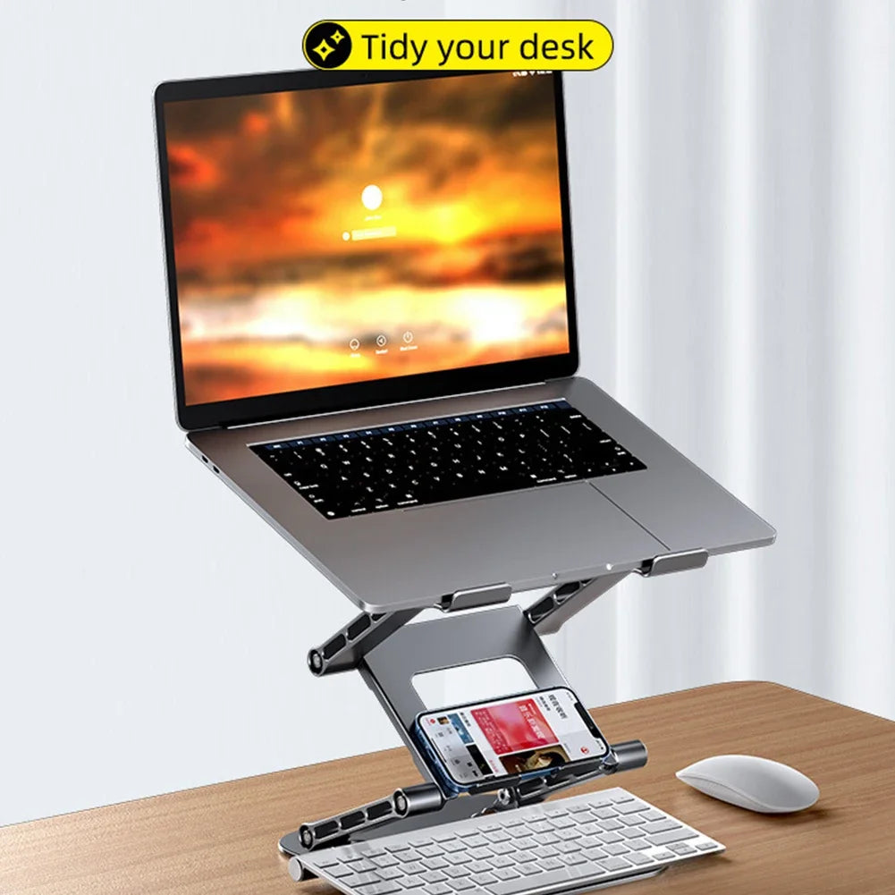 New Foldable Laptop Stand 3 Layer Adjustable Height Metal Notebook Stand Tablet Stand for Laptops/tablets/mobile Phones Eagle Beacon