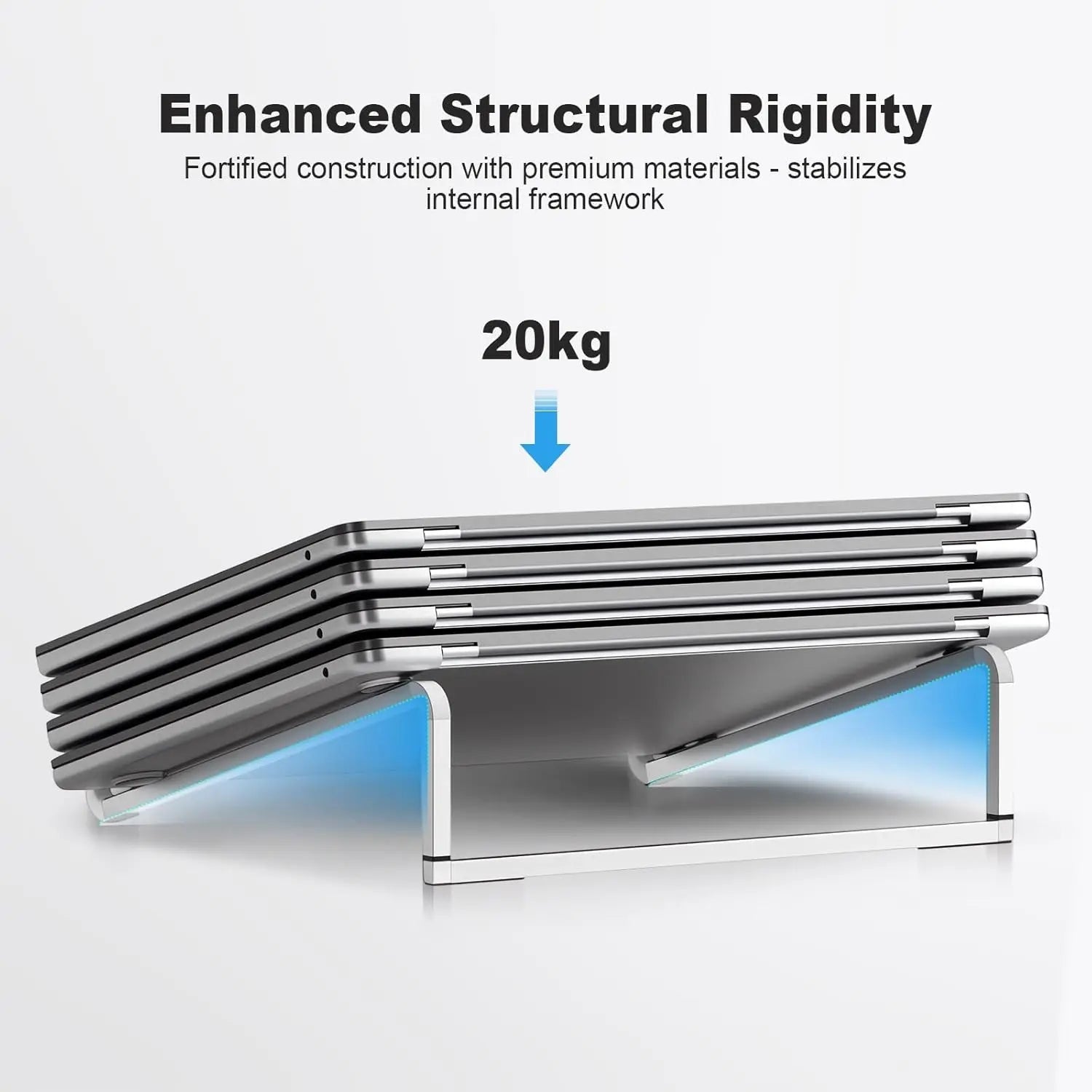 A Foldable Laptop Stand Suitable for Desktops, A Universal Laptop Ventilation Stand in Silvery Eagle Beacon