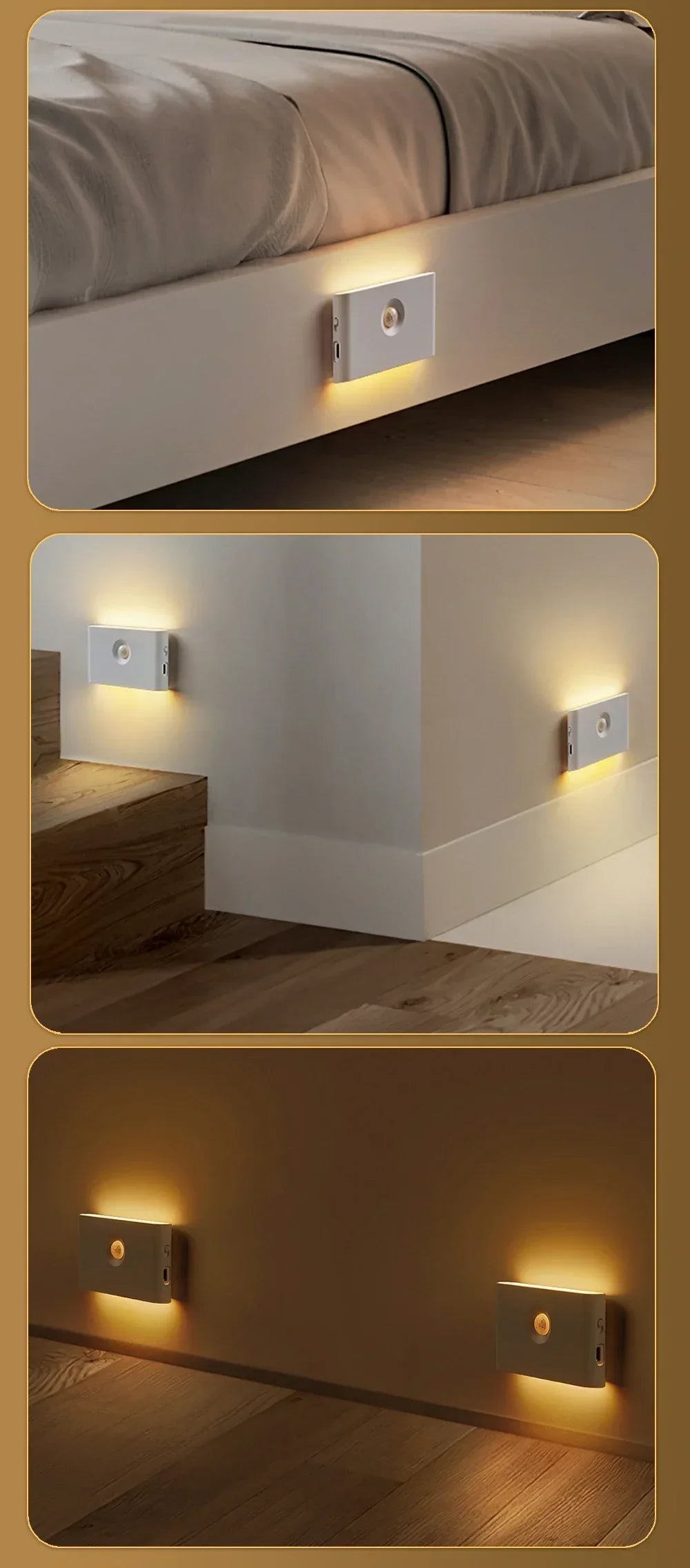 Motion Sensor Smart Led Night Light, Square Lens Eye Protection Bedside Lamp,for Wardrobe,Living Room,Bedroom,Staircase,Camping Eagle Beacon