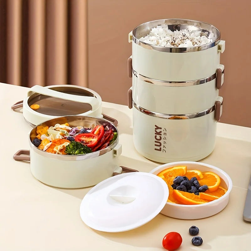 large-capacity stainless steel lunch box with a thermal lunch bag – a heat-sealed lunch box for use in schools, during camping Eagle Aerie