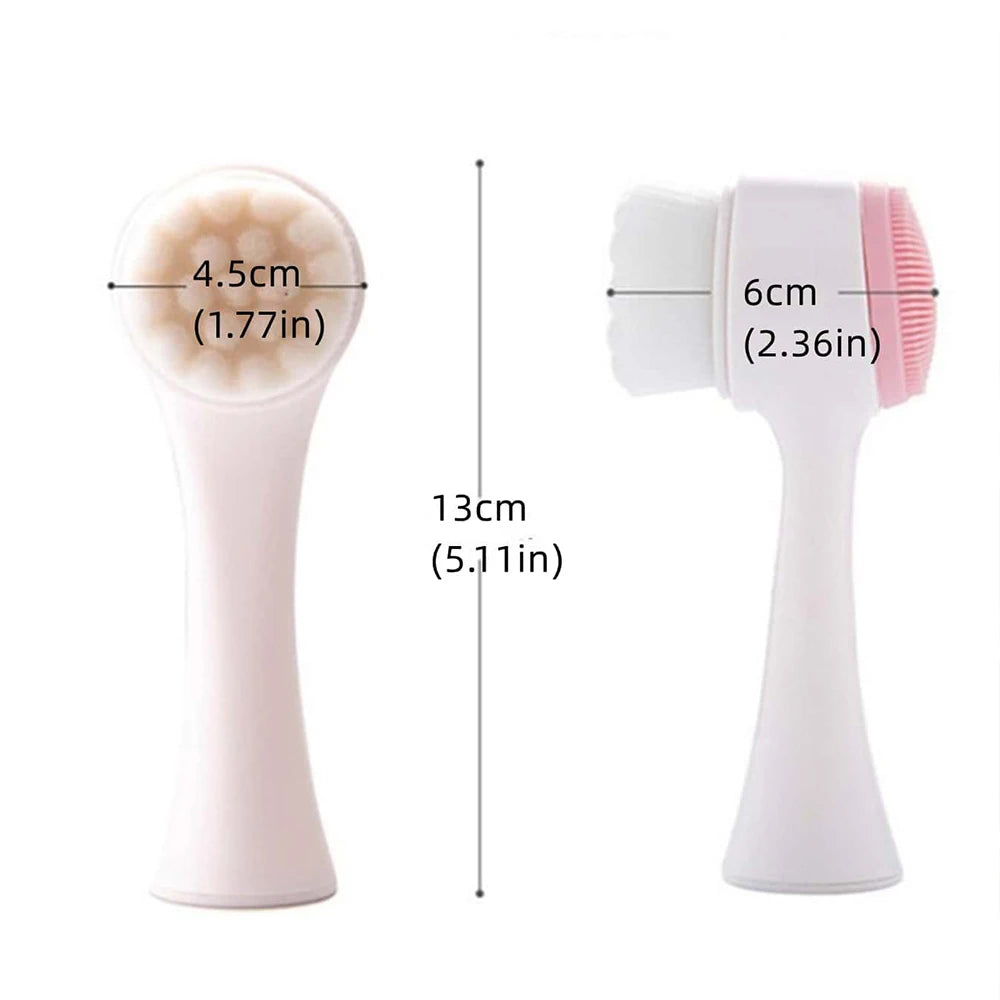 1Pc 2-in-1 Facial Cleansing Brush Manual Silicone Double Sided Soft Face Wash Brush Bristles Exfoliator Skin Care Eagle Beacon