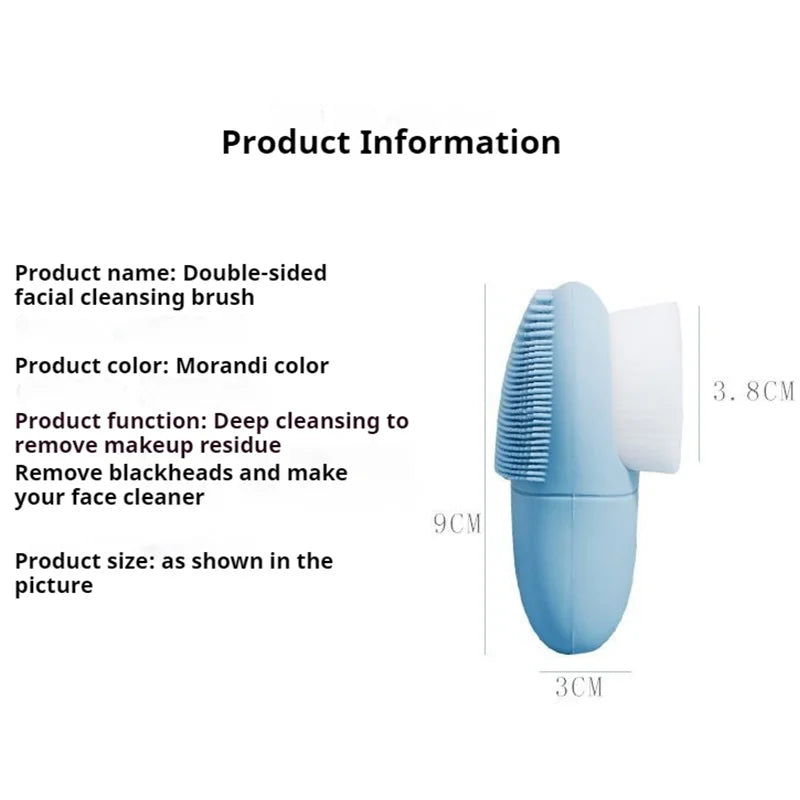 Double Sided Silicone Facial Cleansing Brush Manual Massage Facial Cleanser Brush Soft Bristles Deep Cleaning Exfoliator Tool Eagle Beacon