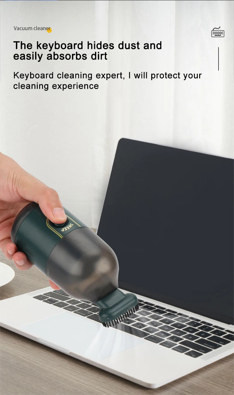 Mini Vacuum Cleaner Portable Wireless Power Usb Charging Car Home Computer Office Sweeping Machine Desktop Dust Eagle Beacon