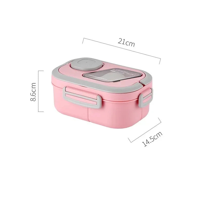 1200ML Portable Lunch Box Reusable Double Layer Compartment Bento Box Carrying Handle Outdoor Camping Meal Snack Food Containers Eagle Aerie