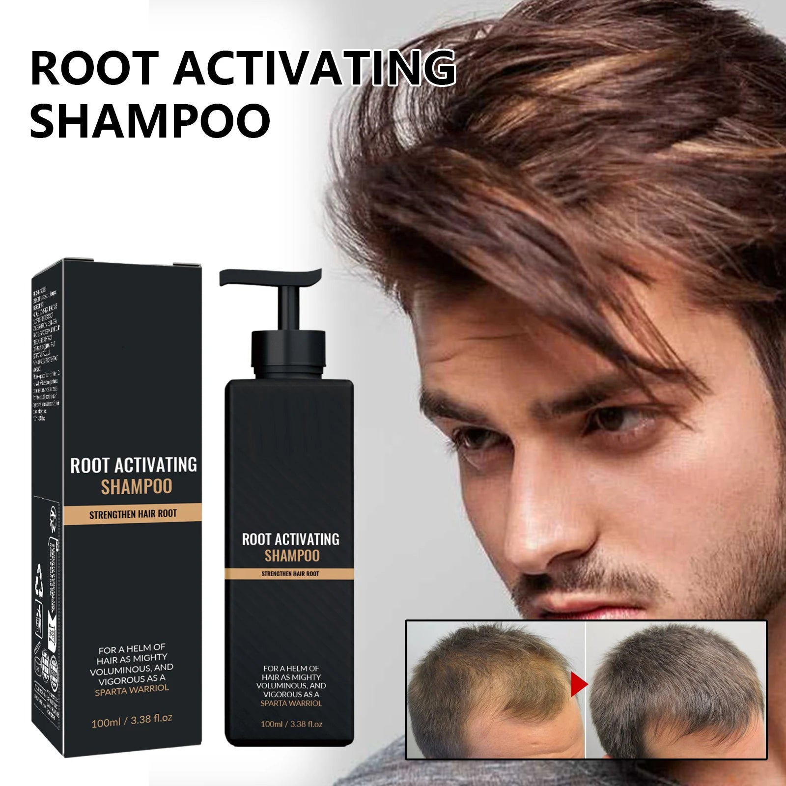 Hair Growth Shampoo for Men Strengthen Scalp Nourishing Anti Hair Loss Moisturizing Repairing Non-greasy Oil Control Clean 100ml Eagle Beacon