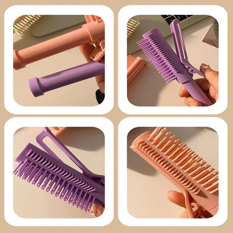 Hair Root Clips Retractable Hair Volumizing Styling Tool 2-in-1 Curling Comb Hair Roller Brush Hairdressing Comb Styling Tools Eagle Beacon