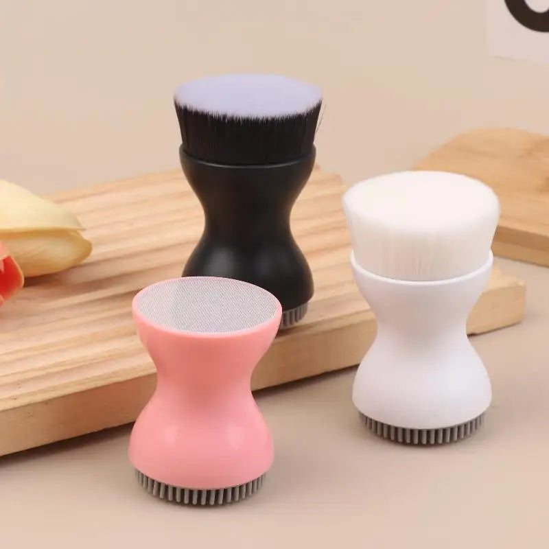 Double-Sided Mini Manual Facial Cleansing Brush Silicone Massage Face Brush Soft Bristles Handheld Cleaning Device Pore Cleaner Eagle Beacon