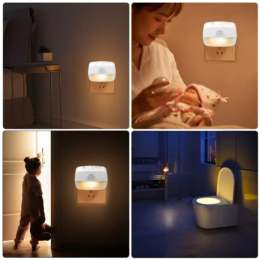 Motion Sensor Light LED Night Lights EU US Plug Lamps PIR Human Induction Lamp Nightlights For Bedroom Decor Hallway Stairs Lamp Eagle Beacon