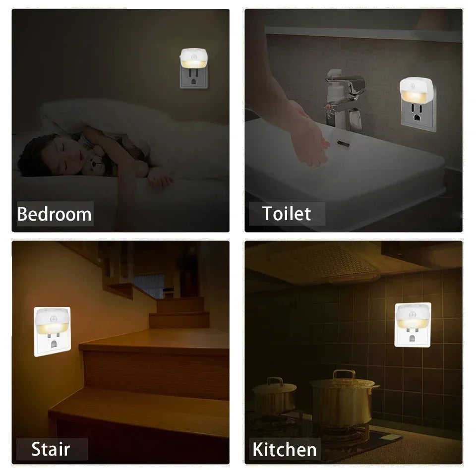 Motion Sensor Light LED Night Lights EU US Plug Lamps PIR Human Induction Lamp Nightlights For Bedroom Decor Hallway Stairs Lamp Eagle Beacon