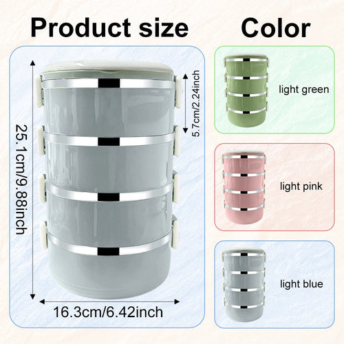 1 set of 4-layer lunch boxes, stainless steel insulated bucket lunch boxes, stackable bento boxes, used for lunch and camping Eagle Aerie
