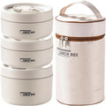 Portable Insulated Food Lunch Container Set with Thermal Lunch Box 3 Separate Stackable Lunch Container for Adult Kids Eagle Aerie