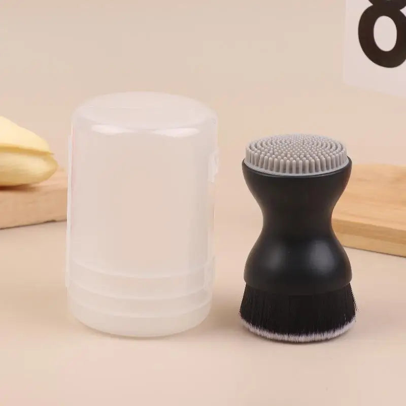 Double-Sided Mini Manual Facial Cleansing Brush Silicone Massage Face Brush Soft Bristles Handheld Cleaning Device Pore Cleaner Eagle Beacon