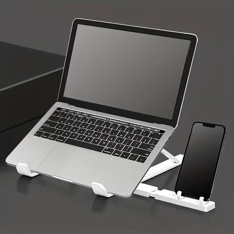 Adjustable, Foldable, Portable Laptop Stand Designed for Heat Dissipation, Slip Resistance, and Storage Eagle Beacon