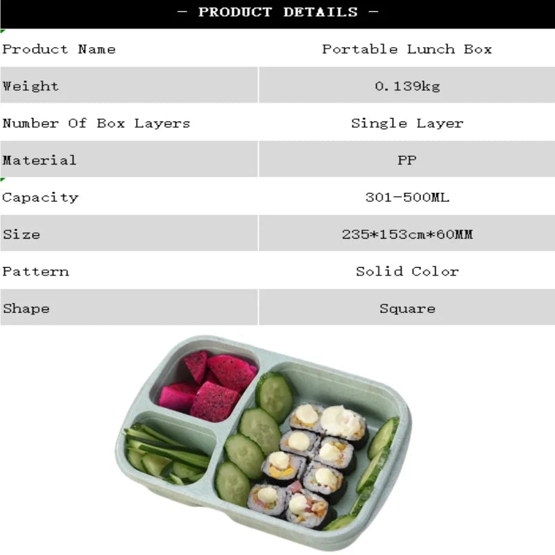 Wheat Straw Lunch Box Divided Into Compartments Insulated Lunch Box With Lid Square Lunch Box Portable Lunch Box Eagle Aerie