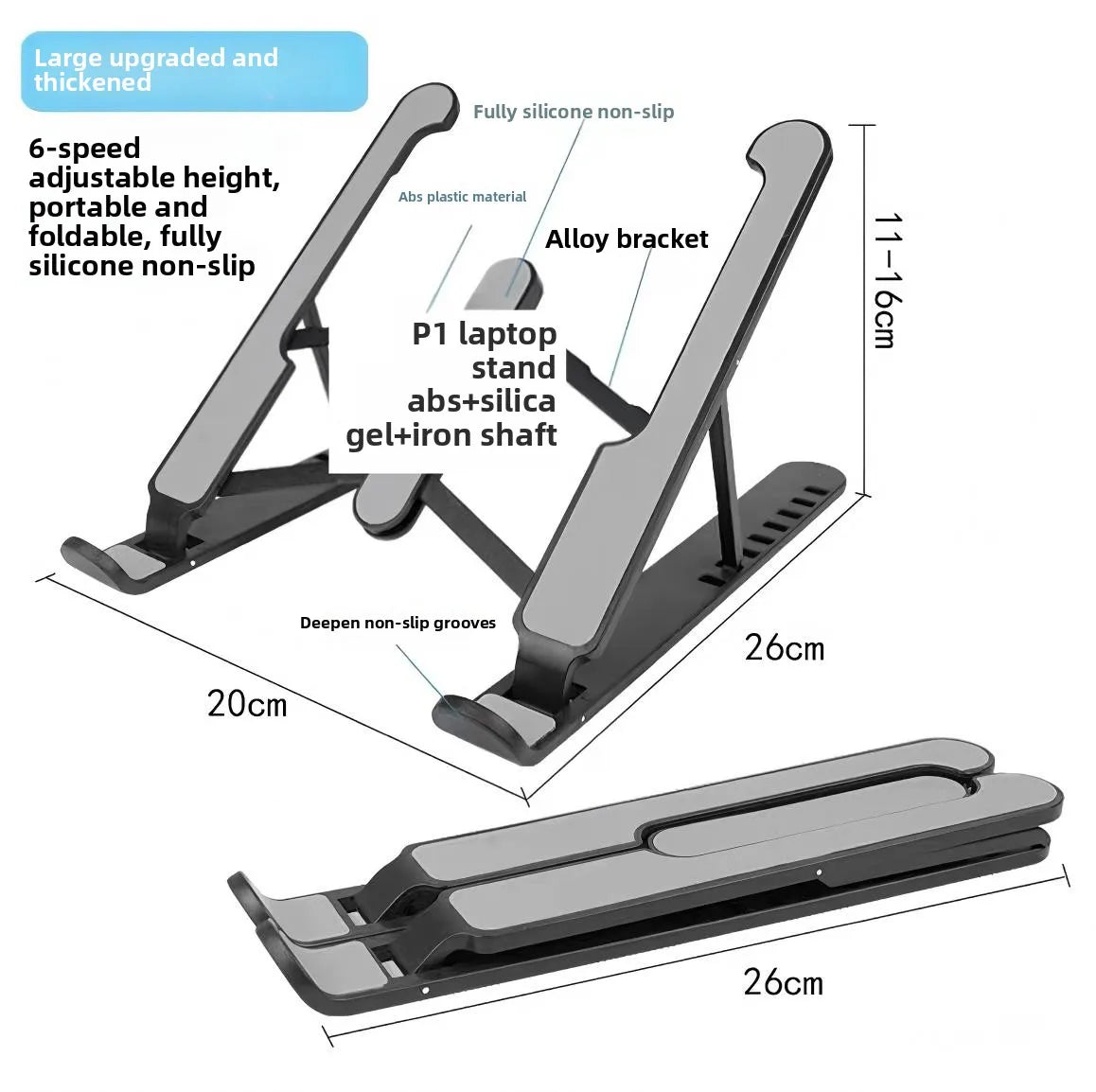 Foldable Laptop Stand Portable Notebook Support Base Holder Adjustable Riser Cooling Bracket Universal for Laptop Tablet Eagle Beacon