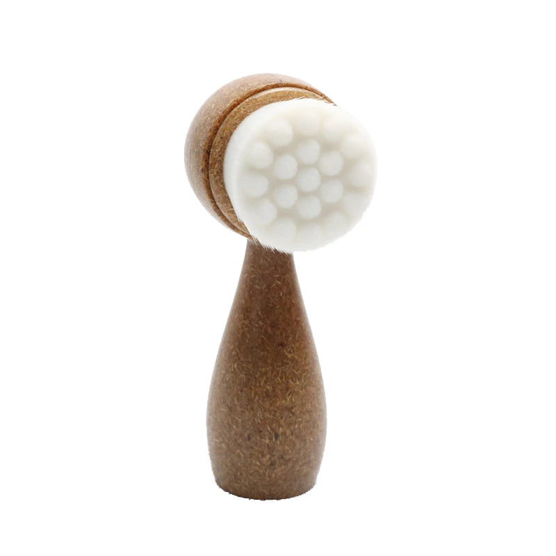 Facial Brush Double Sided Facial Cleanser Blackhead Removing Pore Cleaner Exfoliating Facial BrushCoconut Shred Handle Eagle Beacon