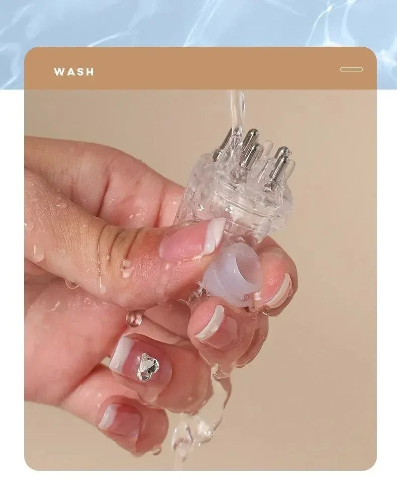 Scalp Applicator Hair Regrowth & Styling Solution Guide Comb Hexagon Head Oil Roller Ball Massage Comb Massage Relaxation Tools Eagle Beacon