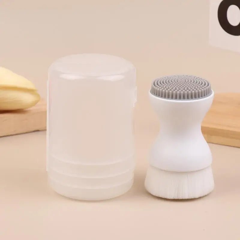 Double-Sided Mini Manual Facial Cleansing Brush Silicone Massage Face Brush Soft Bristles Handheld Cleaning Device Pore Cleaner Eagle Beacon