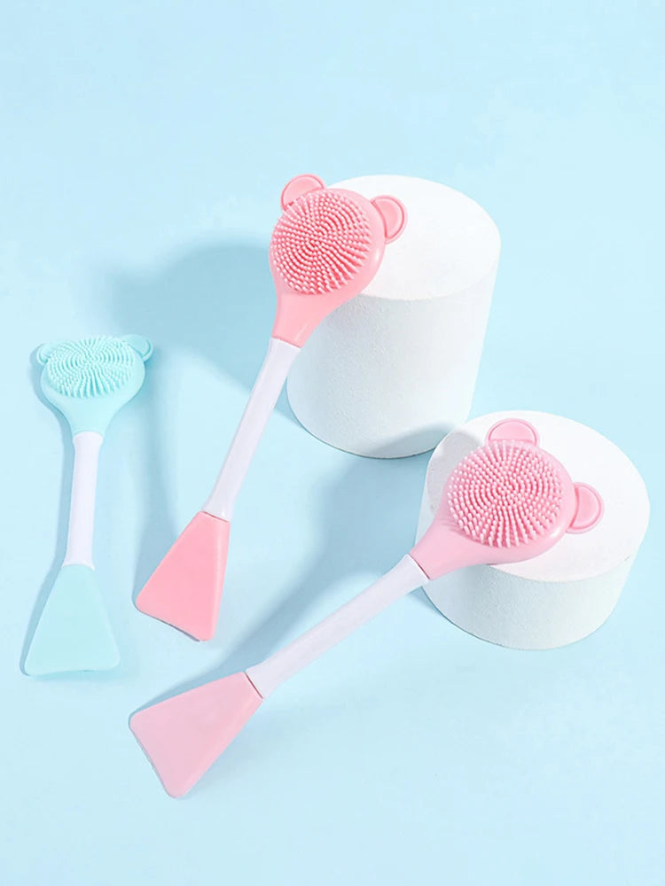 Cleansing Brush 2 In 1 Silicone Mask Brush And Facial Cleaning Brush Are Used For Exfoliation, Massage, Makeup Removal Skin Care Eagle Beacon
