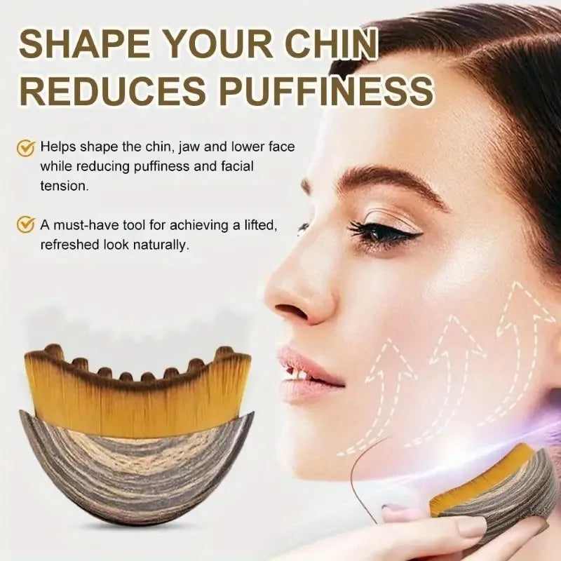 Portable Dry Facial Brush Soft Bristles Contoured Lymphatic Massage Tool Face Sculpting Device Home Spa Gentle Exfoliation Brush Eagle Beacon