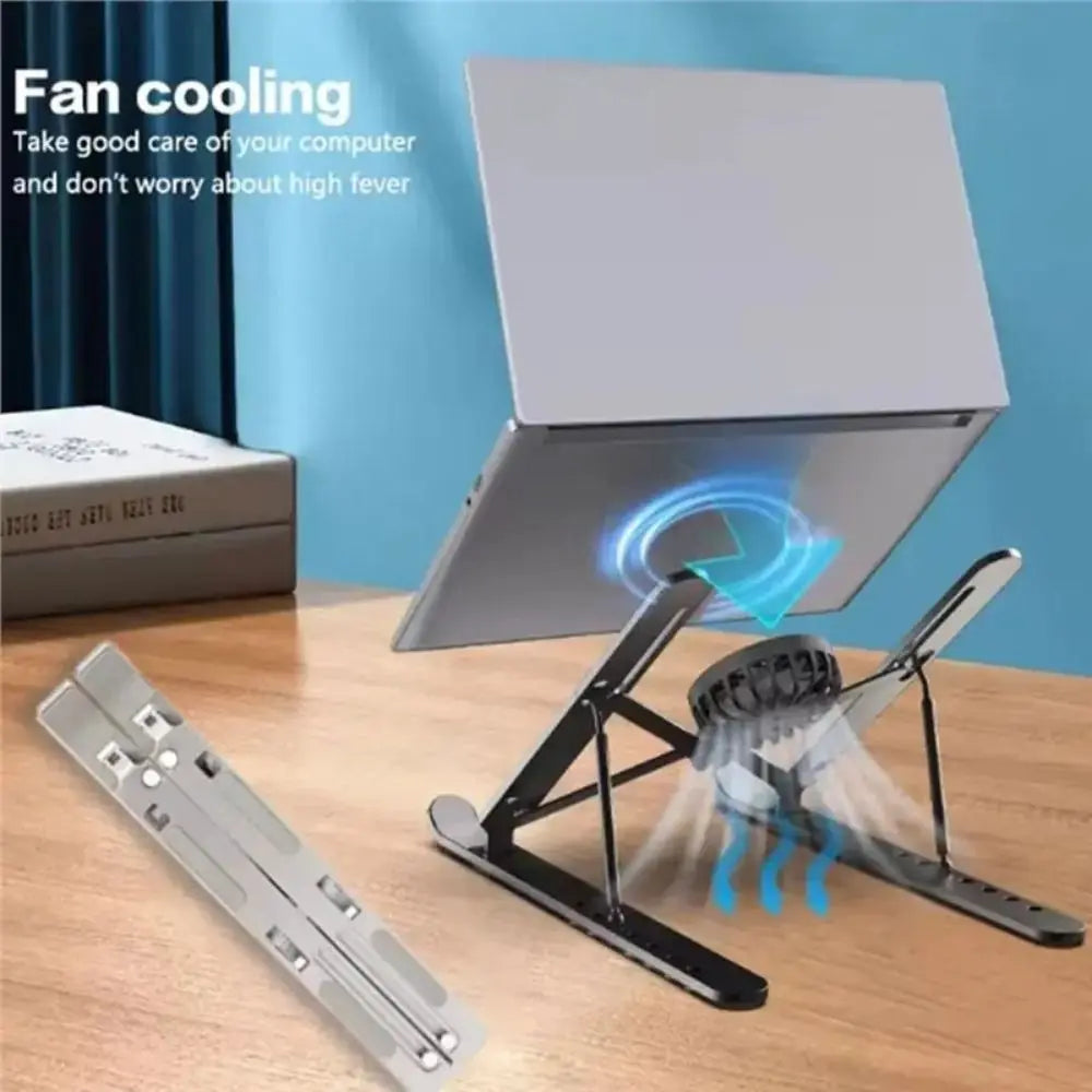 Foldable Laptop Cooler Stand Portable Stand With Fans Laptop Desktop Bracket Stable Adjustable Stand Folding Laptop Stand Eagle Beacon