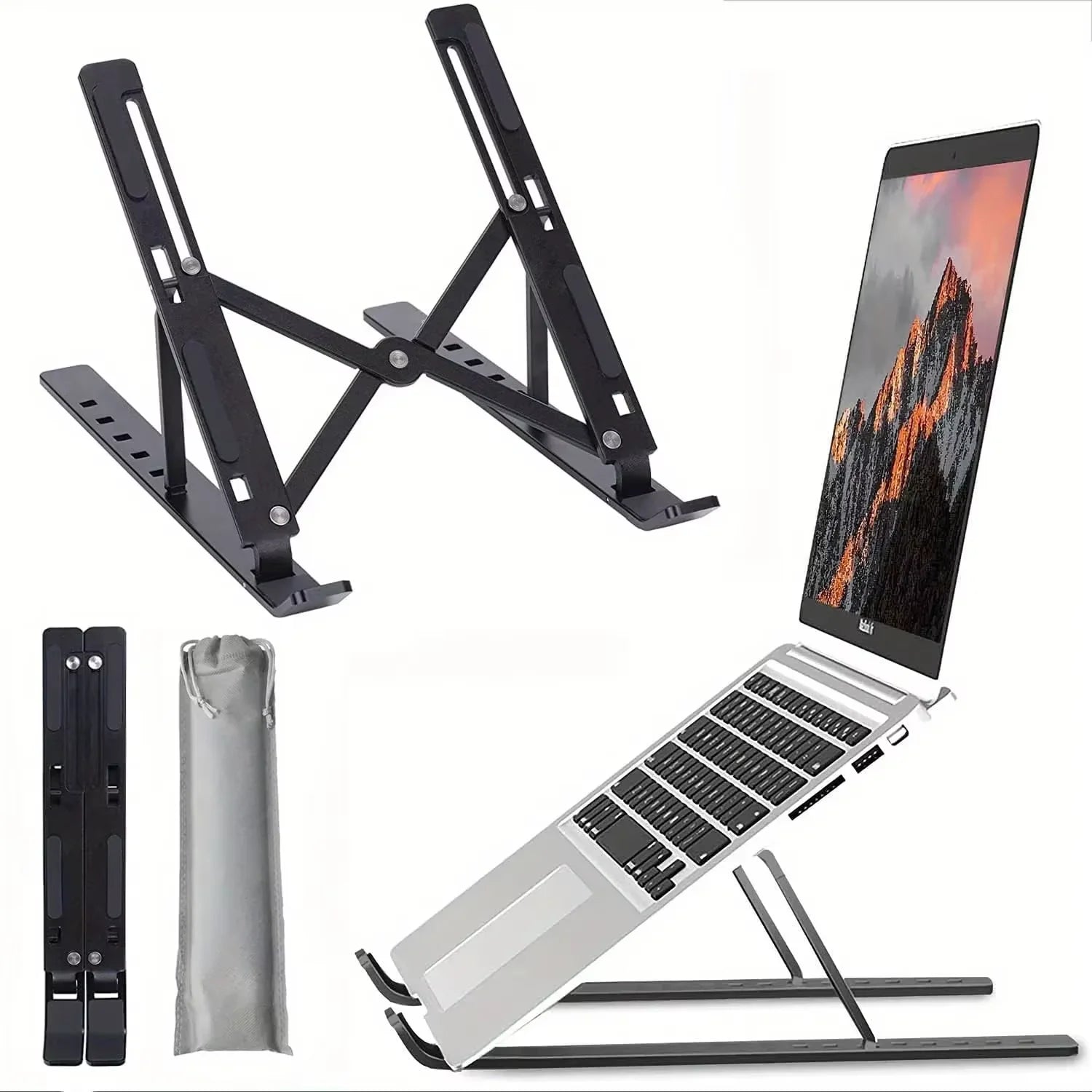Adjustable Foldable Laptop Stand, Portable Ergonomic Laptop Holder for Desk & Travel Eagle Beacon
