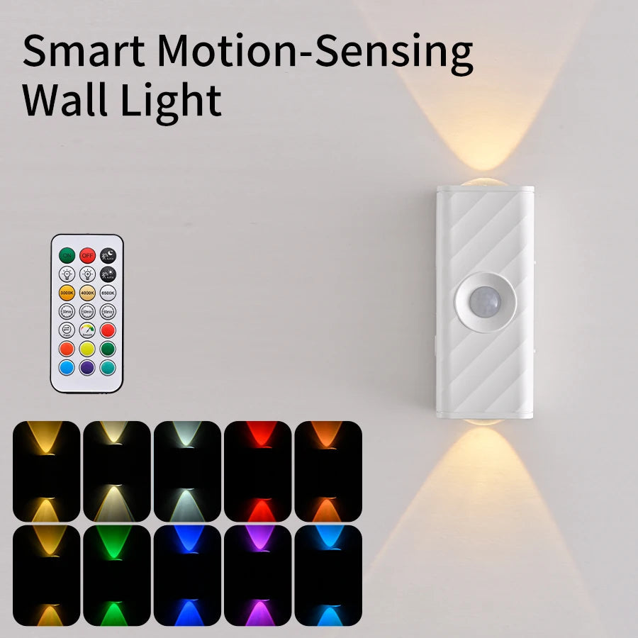 Motion Sensor LED Night Light with Remote Controller Magnetic Wall Lamp for Kitchen Stairs Wardrobe Corridor Bedroom Decor Eagle Beacon