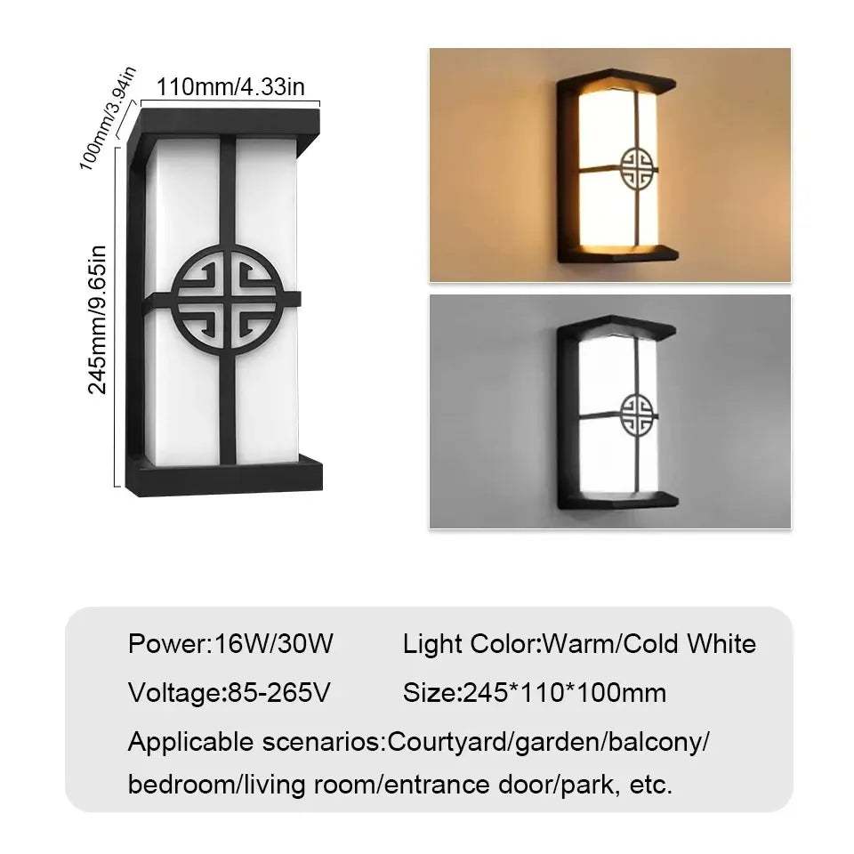 Motion Sensor LED Wall Light 16W Indoor&Outdoor Waterproof IP66 Porch Wall Lamp Home Sconce Decoration Lighting Eagle Beacon