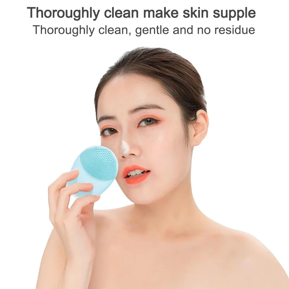 Electric Facial Cleansing Brush Face Skin Care Tools Waterproof Silicone Sonic Cleanser Facial Eagle Beacon