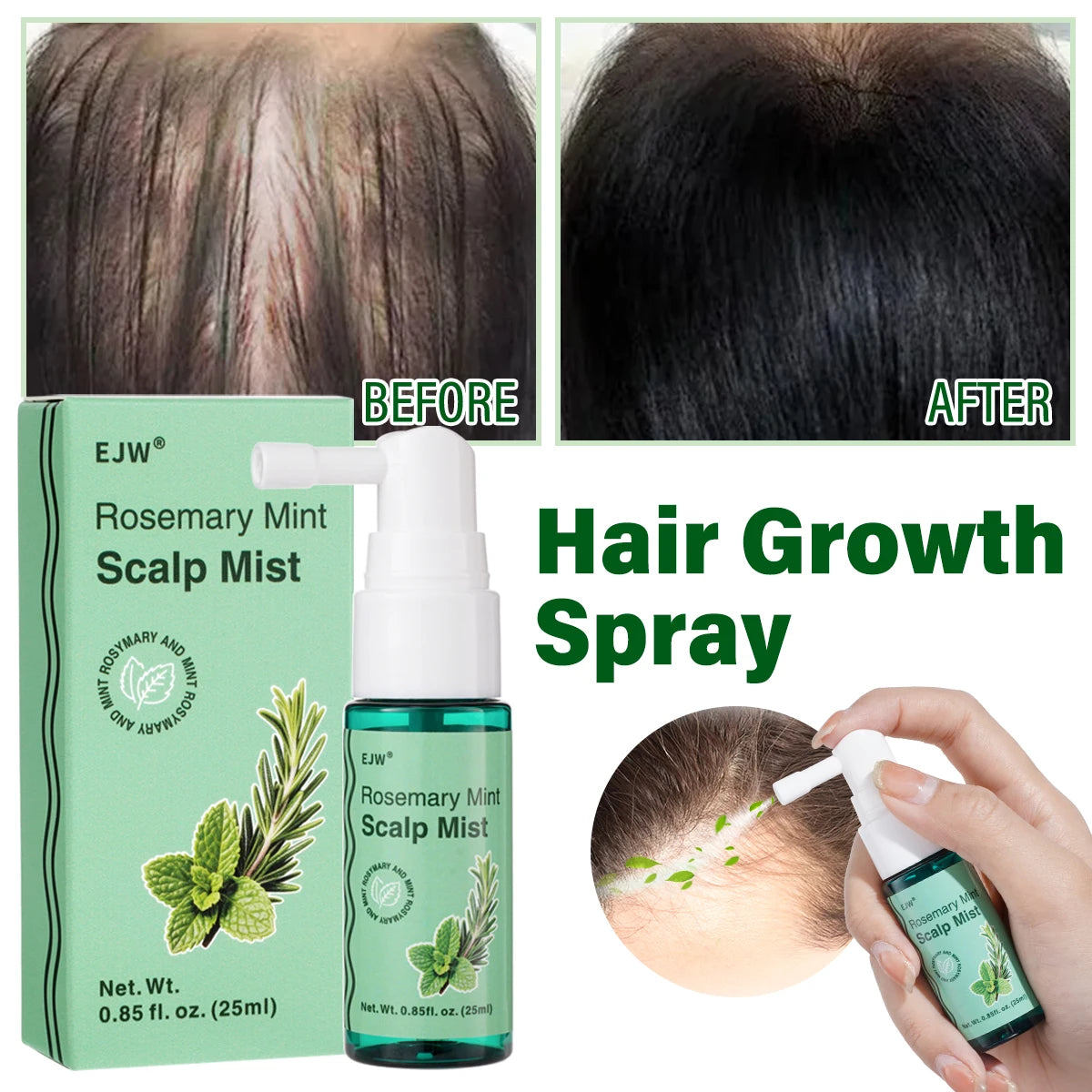 Hair Growth Spray,Scalp Scrub,Rosemary Scalp Exfoliator Scrub Shampoo,Hair Booster Serum,Strengthens Hair Roots,Helps Strengthen Eagle Beacon