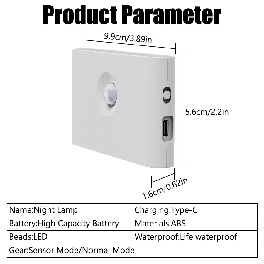 Motion Sensor Smart Led Night Light, Square Lens Eye Protection Bedside Lamp,for Wardrobe,Living Room,Bedroom,Staircase,Camping Eagle Beacon