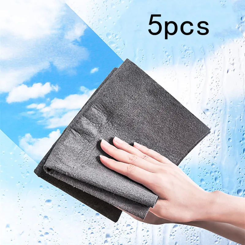 No Trace Cleaning Cloths Miracle Microfiber Cloth glass cleaning magic cloth Tableware Rag Home Cleaning Towel for Kitchen 5Pcs Eagle Aerie