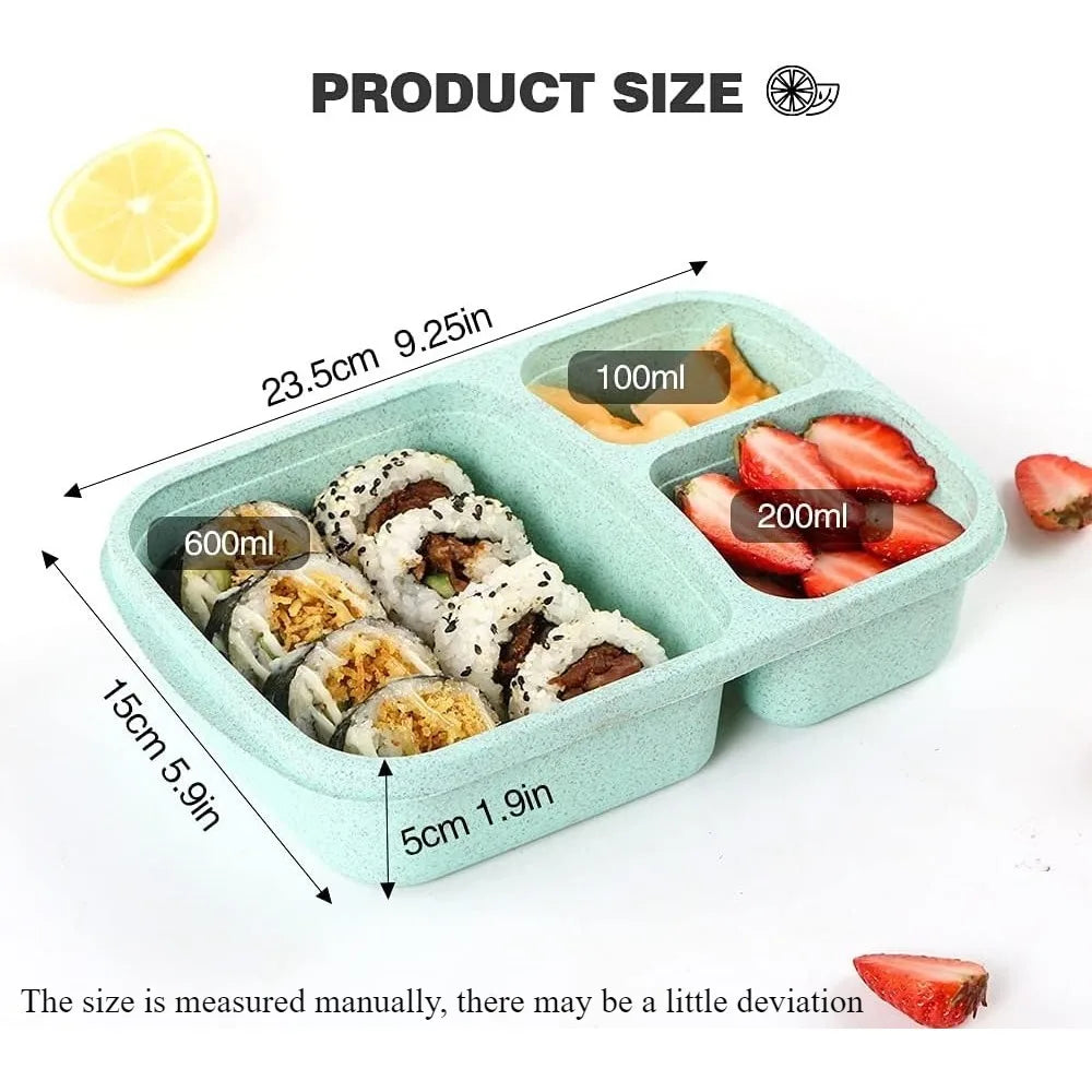 1 Bento Box Lunch Box for Kids and Adults Reusable Food Storage Container 3 Compartment Lunch Box for School Work and Travel Eagle Aerie