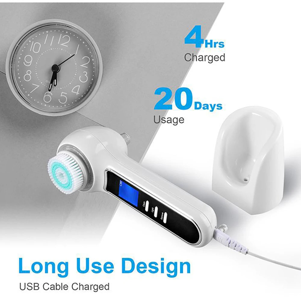 Facial Washer Exfoliator, Electric Facial Rotating Brush for Exfoliation, Massage and Deep Cleansing Eagle Beacon