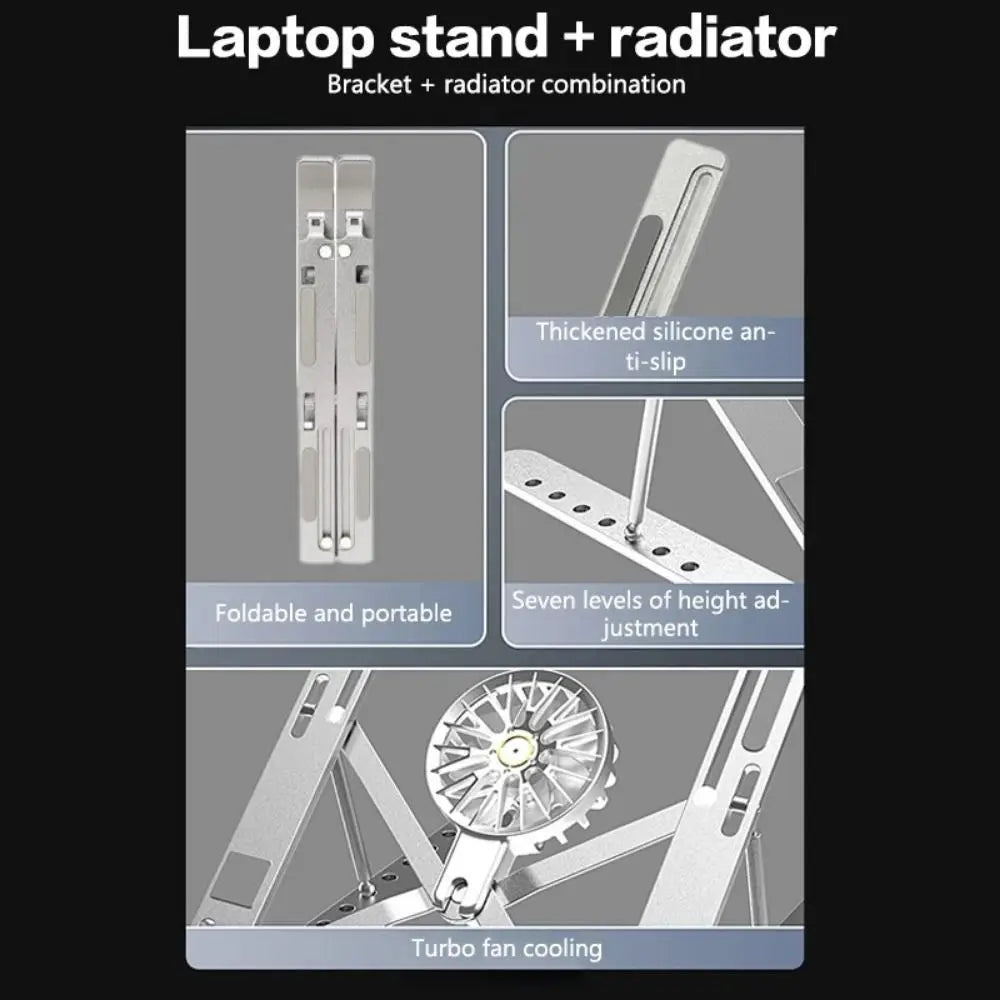 Foldable Laptop Cooler Stand Portable Stand With Fans Laptop Desktop Bracket Stable Adjustable Stand Folding Laptop Stand Eagle Beacon